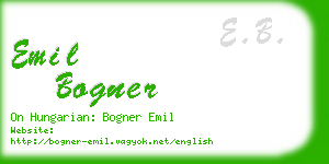 emil bogner business card